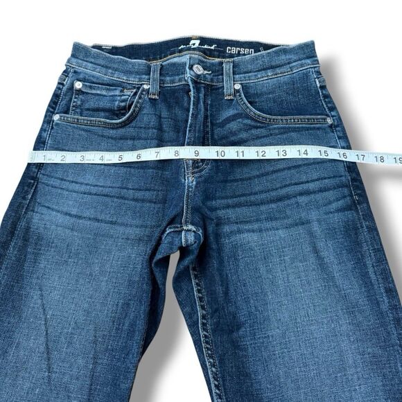 7 For All Mankind Carsen Denim Jeans Blue Straight Casual Midrise Women's Sz 29 - Picture 4 of 13